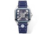 THB Factory Santos Hollow Tape  Silver / Dark blue steel case diameter 39.8mm watch